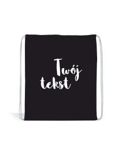 Worek Czarny z Nadrukiem Personalizowany Twój Tekst