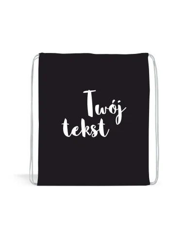 Worek Czarny z Nadrukiem Personalizowany Twój Tekst