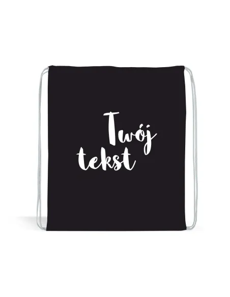 Worek Czarny z Nadrukiem Personalizowany Twój Tekst
