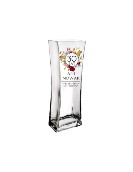 Wazon Nadrukiem Prezent Urodziny 30 40 50 60 z Nadrukiem