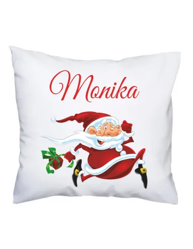 Poduszka Świąteczna Mikołajem Nadrukiem Świątecznym Imię