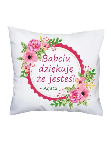 Poduszka z Nadrukiem – Imię Prezent Dzień Babci Babciu