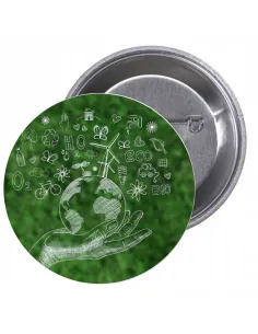 Przypinki Buttony Ekologia Znaczki Badziki z Grafiką