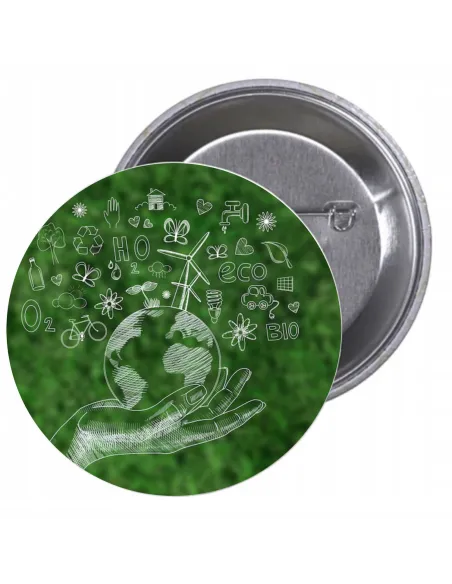 Przypinki Buttony Ekologia Znaczki Badziki z Grafiką