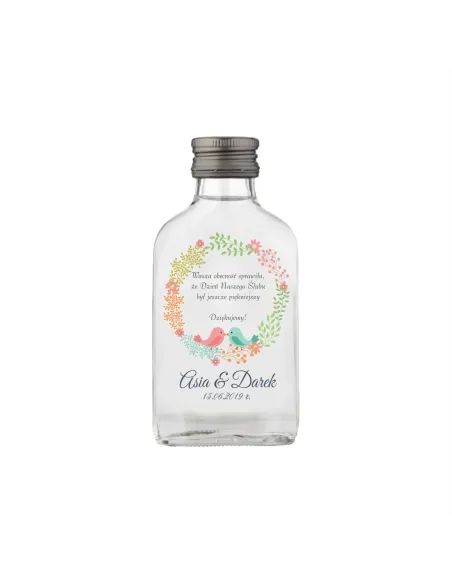 Buteleczki Weselne z Nadrukiem – 100 szt Gotowy Projekt