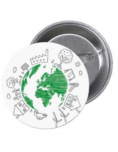 Przypinki Buttony – Ekologia Znaczki Badziki Grafiką