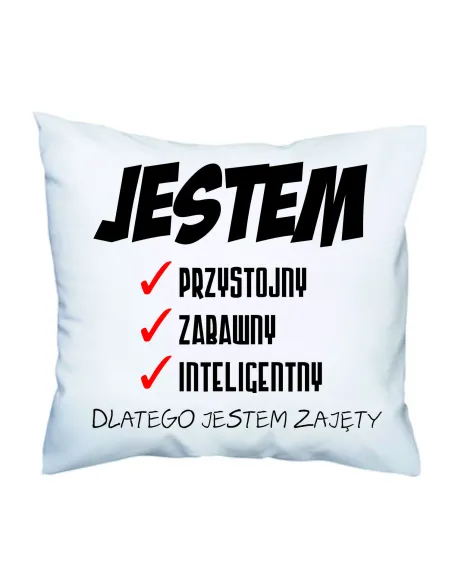 Poduszka z Nadrukiem Personalizowany Jestem Przystojny