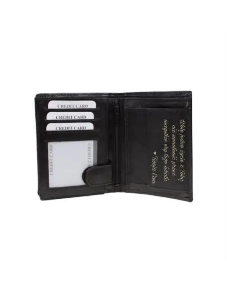 Męski Portfel Skórzany Grawer Życzenia Prezent z Grawerem