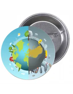 Przypinki Buttony Ekologia Znaczki Badziki z Drukowany