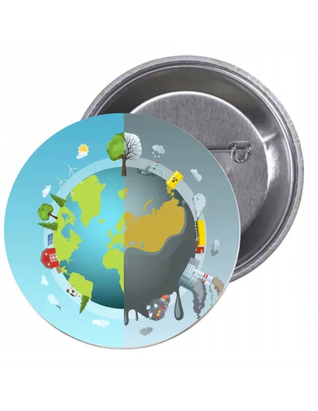 Przypinki Buttony Ekologia Znaczki Badziki z Drukowany