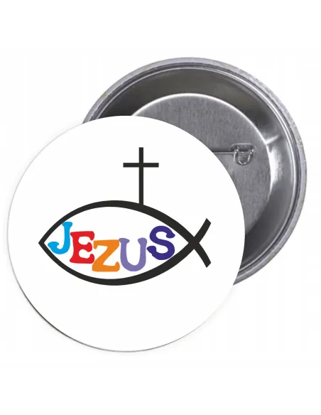 Przypinki Buttony Religijne Jezus Znaczki Badziki Grafiką