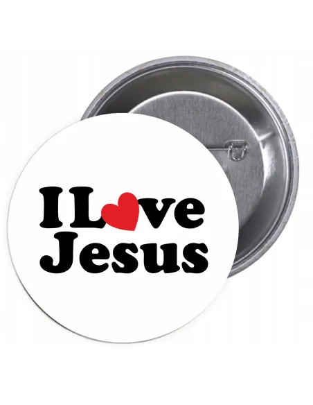 Przypinki Buttony – Love Jezus Znaczki Badziki Grafiką
