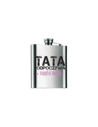 Piersiówka na Prezent z Nadrukiem Taty Nadrukiem 210 ml