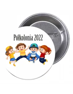 Przypinki Buttony Półkolonia 2022 Znaczki Badziki Grafiką