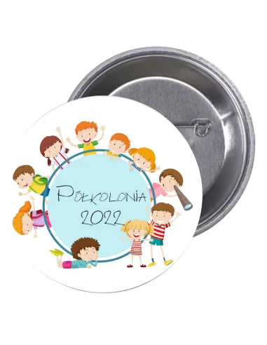 Przypinki Buttony – Półkolonia 2022 Znaczki Badziki Grafiką