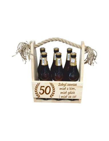 Skrzynka Nosidło na Piwo z Grawerem na Prezent Urodziny