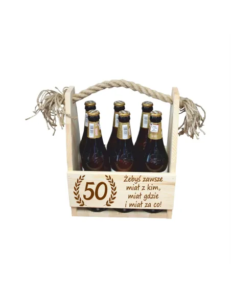 Skrzynka Nosidło na Piwo z Grawerem na Prezent Urodziny