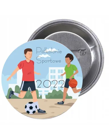 Przypinki Buttony Półkolonie Sportowa 2022 Znaczki Badziki