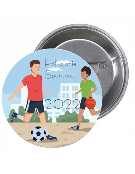 Przypinki Buttony Półkolonie Sportowa 2022 Znaczki Badziki