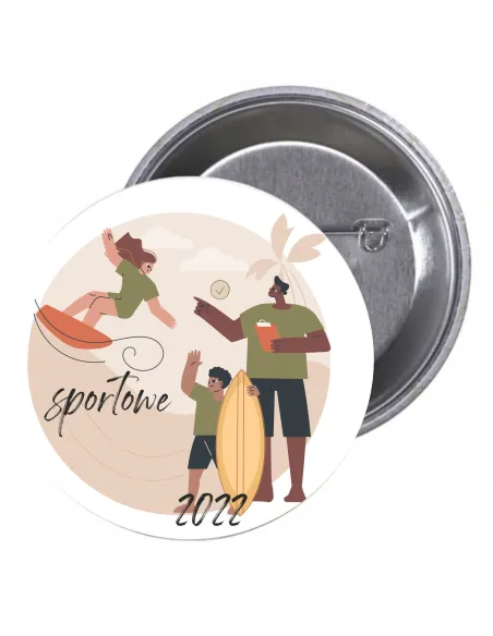 Przypinki Buttony Kolonie Sportowe 2022 Znaczki z Nadrukiem