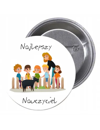 Przypinki Buttony Najlepszy Nauczyciel Znaczki Badziki