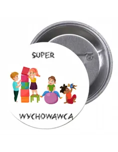 Przypinki Buttony Super Wychowawca Znaczki Badziki Grafiką