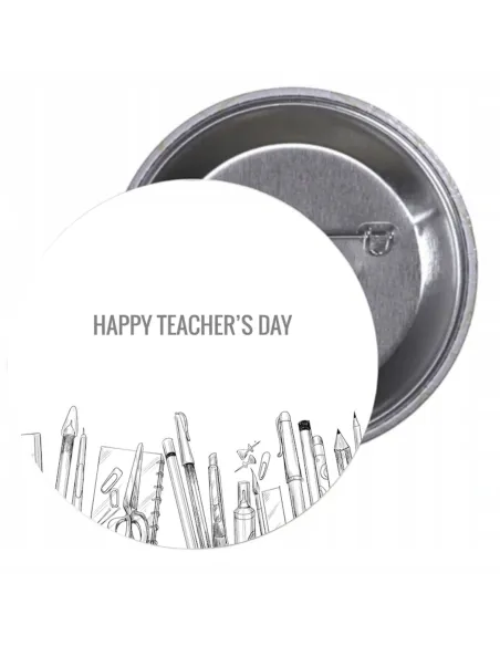 Przypinki Buttony Happy Teacher Day Znaczki Badziki