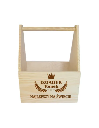 Nosidło na Piwo Skrzynka z Grawerem na Prezent Dzień Dziadka