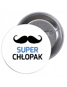Przypinki Buttony Super Chłopak Znaczki Badziki Grafiką
