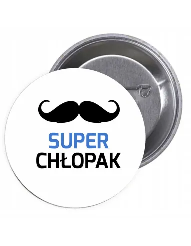 Przypinki Buttony Super Chłopak Znaczki Badziki Grafiką