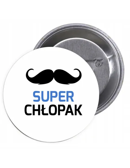Przypinki Buttony Super Chłopak Znaczki Badziki Grafiką