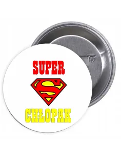 Przypinki Buttony Super Chłopak Znaczki Badziki z Grafiką