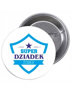 Przypinki Buttony Dziadek Tomek Znaczki Badziki Grafiką