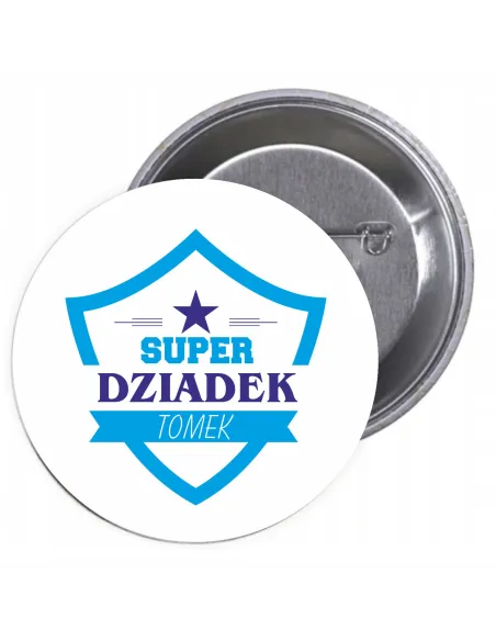 Przypinki Buttony Dziadek Tomek Znaczki Badziki Grafiką