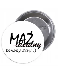 Przypinki Buttony Mąż Idealny Idealnej Żony Znaczki Badziki