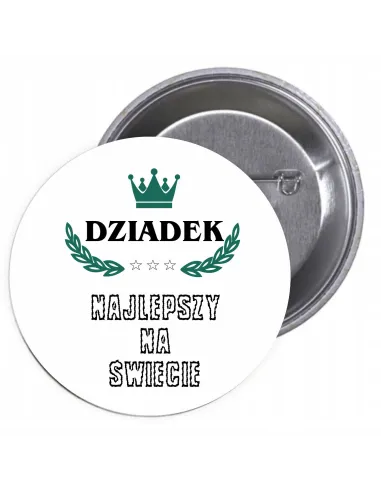 Przypinki Buttony Dziadek Najlepszy na Świecie Znaczki