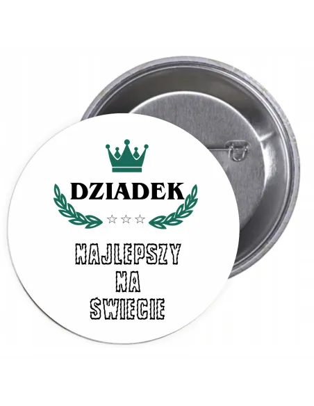 Przypinki Buttony Dziadek Najlepszy na Świecie Znaczki