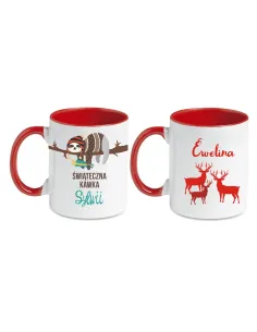Kubek z Nadrukiem Personalizowany Świąteczna Kawka Imię