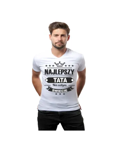 Koszulka z Nadrukiem Najlepszy Tata na Świecie na Zamówienie