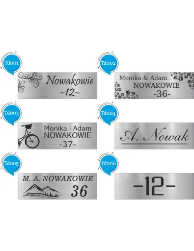 Tabliczka Drzwi Numer Mieszkania Domu Nazwisko z Grawerem