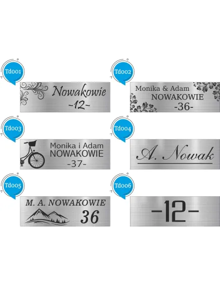 Tabliczka Drzwi Numer Mieszkania Domu Nazwisko z Grawerem