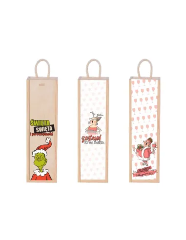 Skrzynka na Wino Prezent – Mikołajki Święta Nadruk