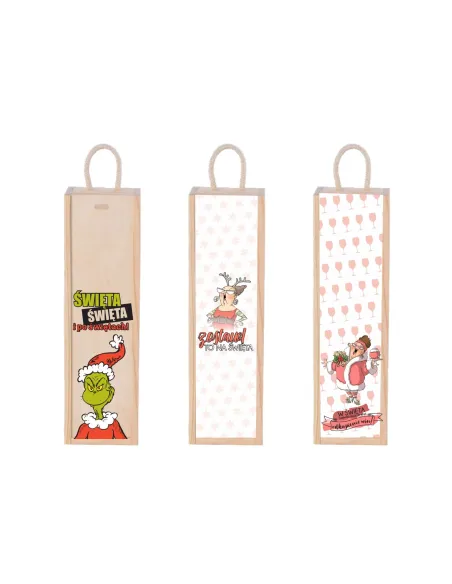 Skrzynka na Wino Prezent – Mikołajki Święta Nadruk