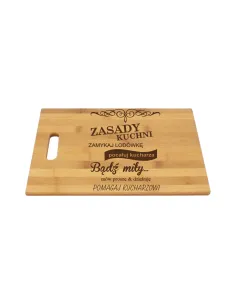 Deska do Krojenia z – Grawerem Prezent Zasady Kuchni