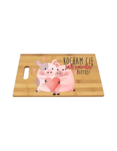 Deska Bambus z Nadrukiem – Walentynki Słodkie Wzory