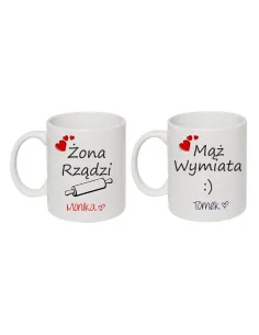 Kubek z Nadrukiem Personalizowany Żona Rządzi Mąż Wymiata
