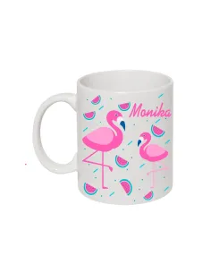 Kubek z Nadrukiem Flamingi z Imieniem Personalizowany