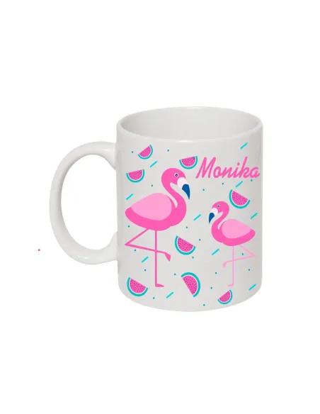 Kubek z Nadrukiem Flamingi z Imieniem Personalizowany