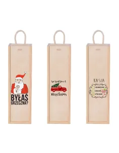 Skrzynka na Wino Prezent Mikołajki Święta Nadruk z Nadrukiem