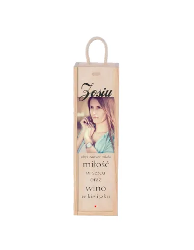 Prezent dla Żony Kobiety Mamy Skrzynka Wino z Nadrukiem